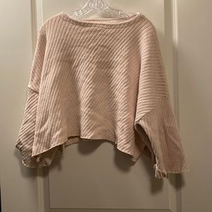 Light-Pink Free People Crop-Sweater